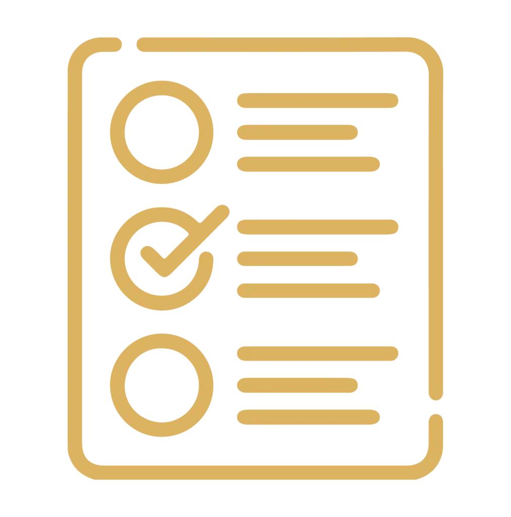 a yellow line drawing of a checklist